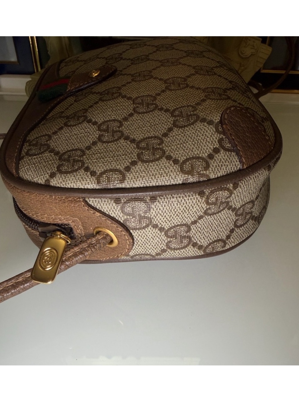 Vintage Gucci Web Crossbody Bag GG Coated Canvas Small with COA - Picture 7 of 15